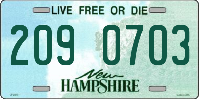NH license plate 2090703