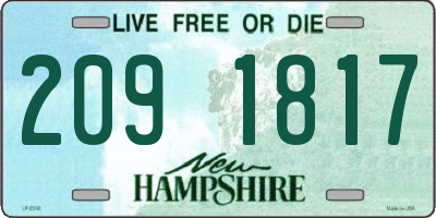 NH license plate 2091817