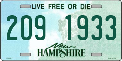 NH license plate 2091933