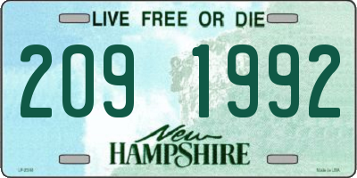 NH license plate 2091992