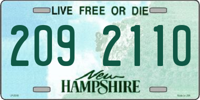 NH license plate 2092110