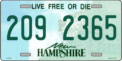 NH license plate 2092365