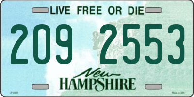NH license plate 2092553