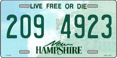 NH license plate 2094923