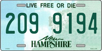 NH license plate 2099194