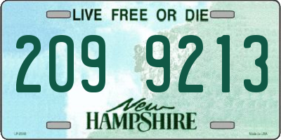 NH license plate 2099213