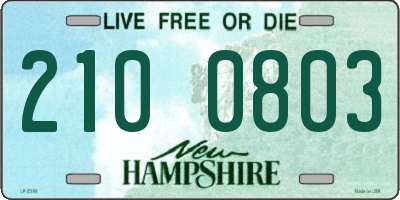 NH license plate 2100803