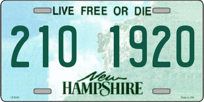NH license plate 2101920