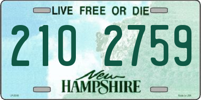 NH license plate 2102759
