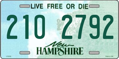 NH license plate 2102792