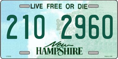 NH license plate 2102960