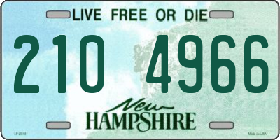 NH license plate 2104966