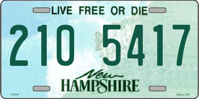 NH license plate 2105417