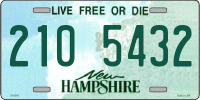 NH license plate 2105432