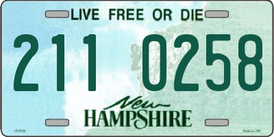 NH license plate 2110258