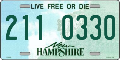 NH license plate 2110330