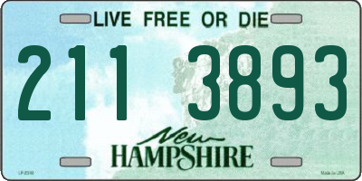 NH license plate 2113893
