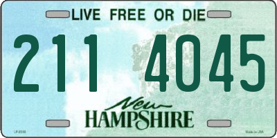 NH license plate 2114045