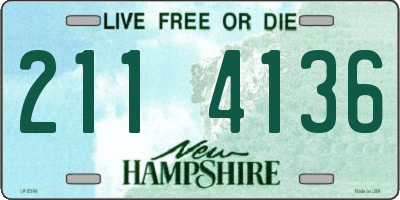 NH license plate 2114136