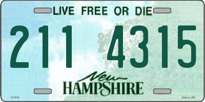 NH license plate 2114315