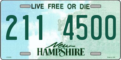 NH license plate 2114500