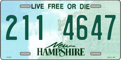 NH license plate 2114647