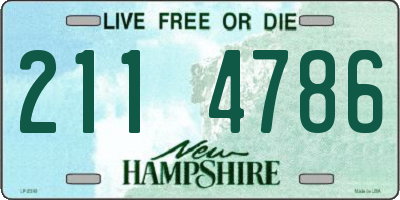 NH license plate 2114786