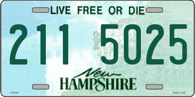 NH license plate 2115025