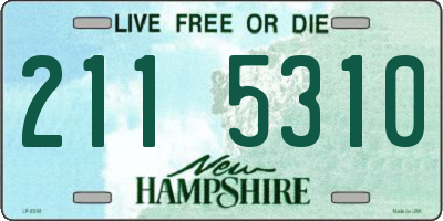 NH license plate 2115310