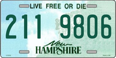 NH license plate 2119806