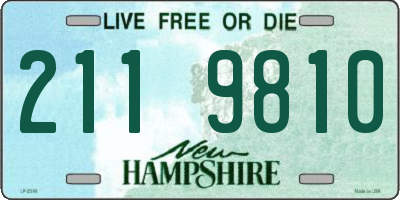 NH license plate 2119810