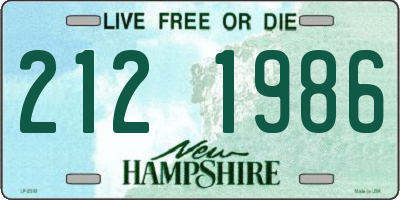 NH license plate 2121986