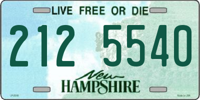 NH license plate 2125540
