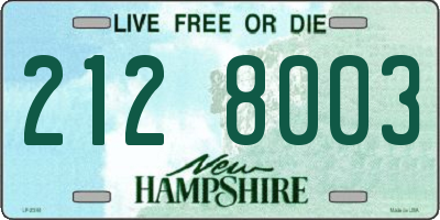 NH license plate 2128003