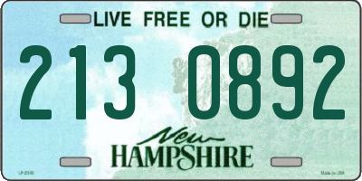 NH license plate 2130892