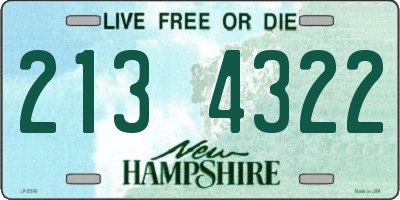 NH license plate 2134322