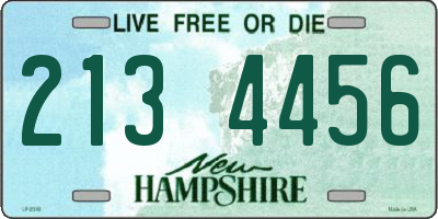 NH license plate 2134456