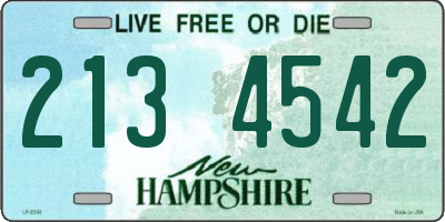 NH license plate 2134542