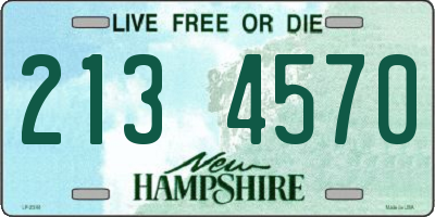 NH license plate 2134570