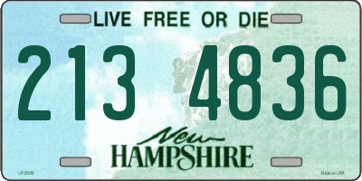 NH license plate 2134836