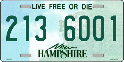 NH license plate 2136001