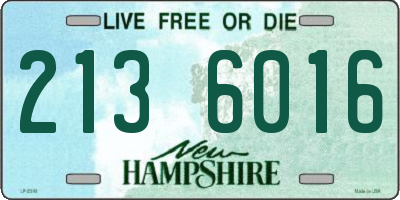 NH license plate 2136016