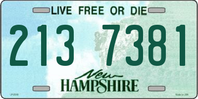 NH license plate 2137381