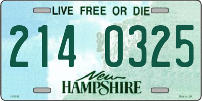 NH license plate 2140325