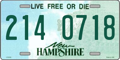 NH license plate 2140718