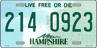 NH license plate 2140923