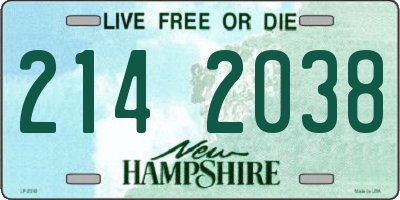 NH license plate 2142038