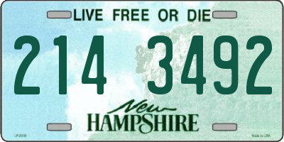 NH license plate 2143492
