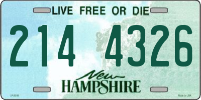 NH license plate 2144326