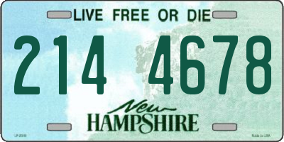 NH license plate 2144678